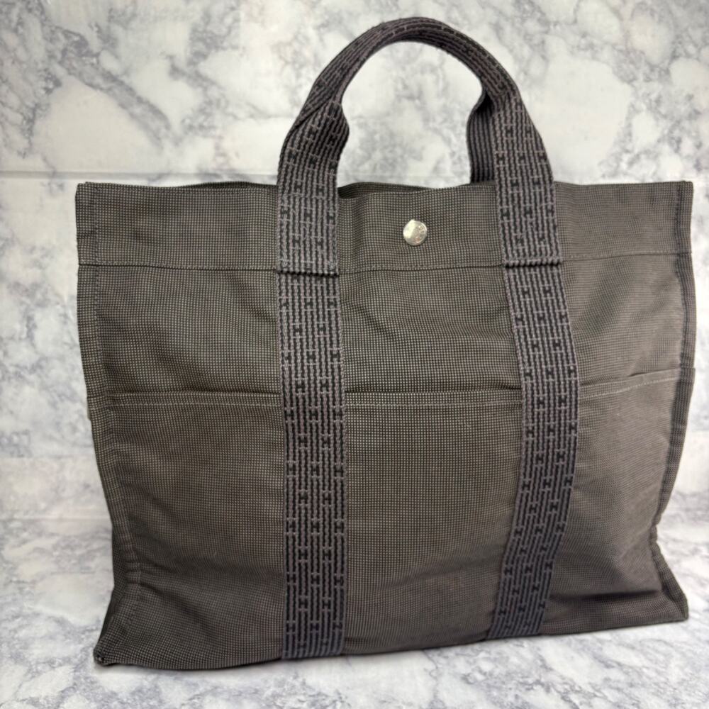 Hermes Tote Bag Lock Yale H Line MM Nylon Canvas Baby Diaper School College City